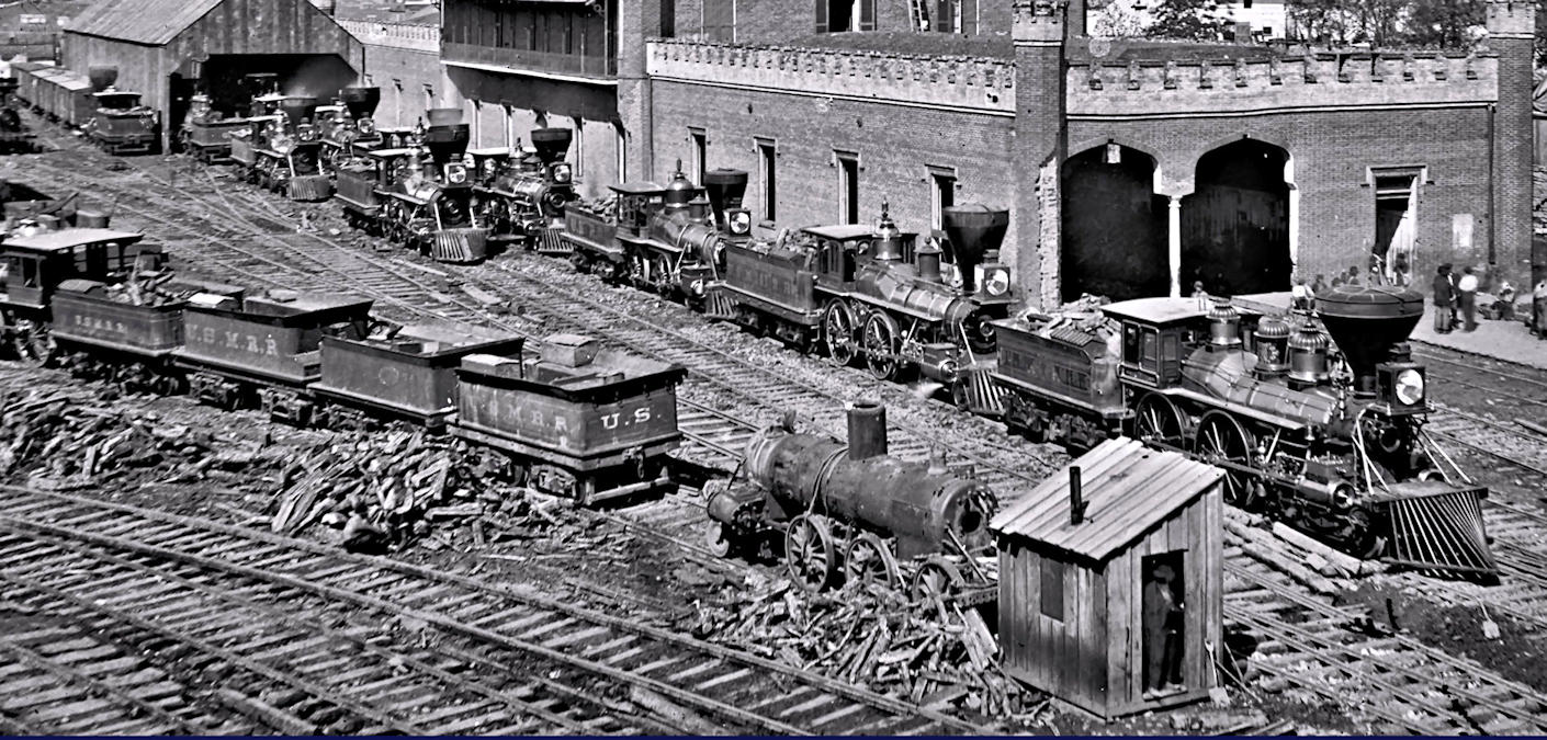 Locomotives at Nashville, Tennessee, 1864